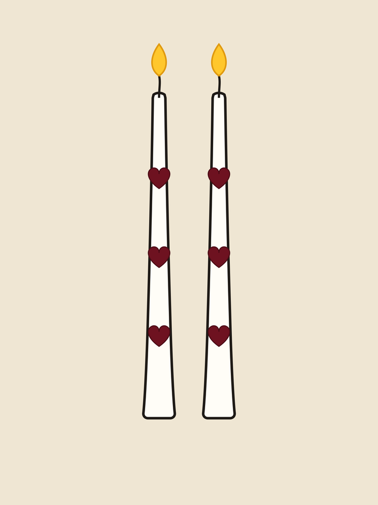 Small Heart Taper, pair