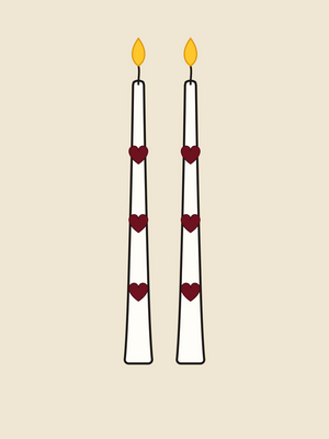 Small Heart Taper, pair