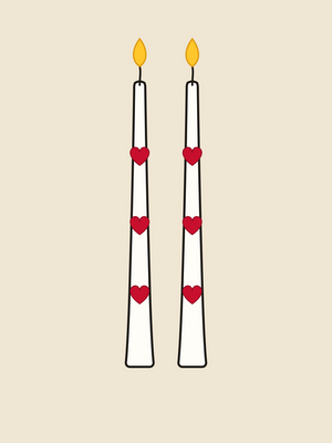 Small Heart Taper, pair