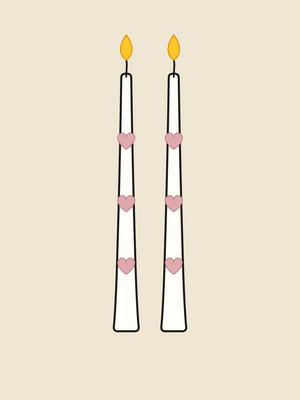 Small Heart Taper, pair